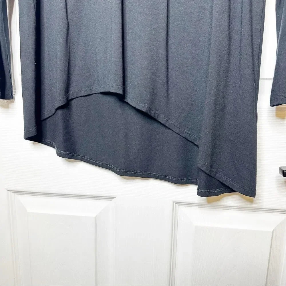 EILEEN FISHER Long Sleeve Scoop Asymmetrical Hem Tee Size XS Minimalist‎ Neutral - Picture 4 of 7